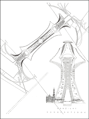 Dirk Coopman, Antwerp, stad aan de stroom, city on the river, De Ring, The ring, Buildings with bridges, Centre Beaubourg