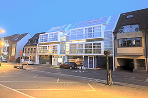 Dirk Coopman Architect Knokke appartementsbouw groepswoningen glazen gevel licht ecologie dak in glas roof in glass glass construction natural light glass facade natuurlijk licht