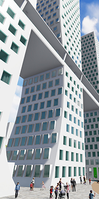 Contemporary highrise architecture by Dirk Coopman