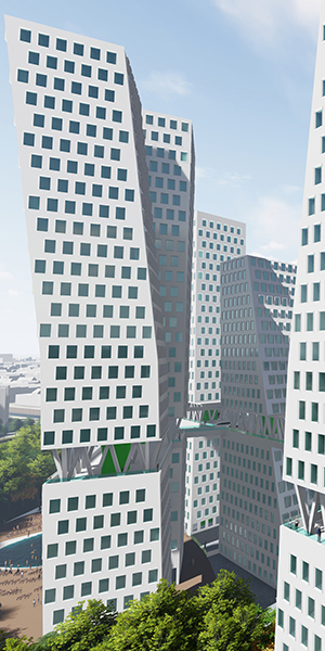 Contemporary highrise architecture by Dirk Coopman